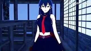 Akame Tittyfucks and Rides a Big Dick
