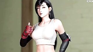 Tifa Steps on a Big Dick and Makes It Cum