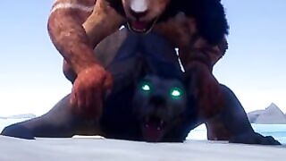 Gay Lion Wolf Coitus By the Beach and f. Lots of Cum (furry Orgasm in Mouth) Psycho Life Furries