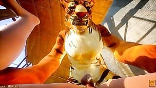 Tiger Furry Knotting Gay Teen Dude Pov