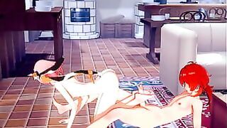 Genshin Impact Anime – Diluc And Diona Footjob And Rubbing Her Ass Till Diluc Cums – Chinese Japanese Manga Anime Film