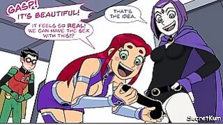 Teen Titans Emotobat Sickness Pt. 4 – Robin’s Threesome With Ravin And Starfire – DP Anal Cream Pie