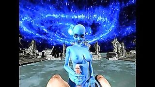 Blue Alien Gets Facefucked And Expand