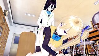 FUTA MUSAIGEN NO PHANTOM WORLD REINA IZUMI X MAI KAWAKAMI (3D HENTAI)