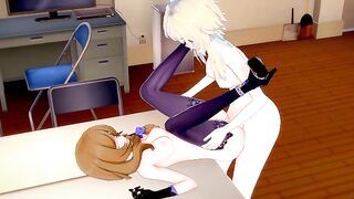 [Genshin Impact] Futanari Lumine fuck Lisa(3d hentai)