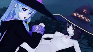 FUTA KONOSUBA MEGUMIN X WANDERING WITCH ELAINA 3D HENTAI