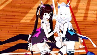 FUTA NEKOPARA MAPLE X CHOCOLA AND VANILLA (3D HENTAI)