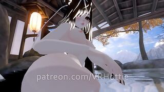 Nude Dragon Girl Face Rides You At Hot Spring White Black Hair Tail Play Sensual POV Lap Dance