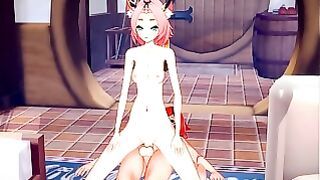 Genshin Impact Hentai – Diluc And Diona Handjob And Cowgirl With Creampie – Japanese Asian Manga Hentai Film Game Porn