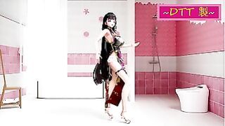 Honkai Impact Mei Raiden Hentai Dance MMD Undress 3D Big Tits Chinese Dress Soft Black Hair Color Edit Smixix