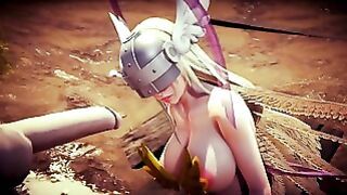 Angewomon Throat Fuck Fellatio Digimon Hentai Parody