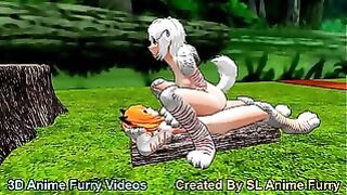 White Cartoon Furry Dog Girl Riding Outdoors – Sl Anime Furry