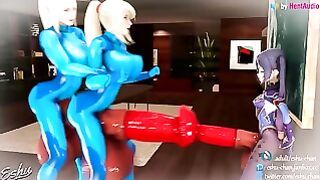 Futa Samus Clones Docking Vs Futanari Mona Genshin Impact And Metroid 3D Animation Loop With Sound