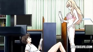 Girls Working At Erotic Animation Company Fuck Their Merely Male Intern