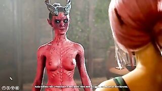 Mindflayer And Nymph Caught By Half-Illithid Tiefling