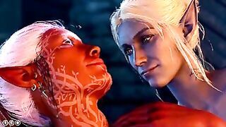 Tattooed Drow and Minthara Sensual Public Lesbian Sex Baldur’s Gate 3