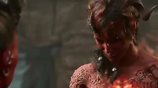 Baldur’s Gate 3 Karlach and Tiefling Girl Can Finally Touch Each Other