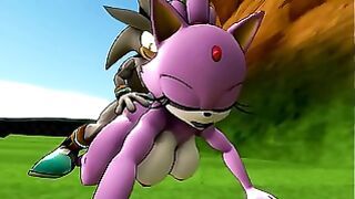 Blaze the Cat is Fucked By Silver’s Huge Dick