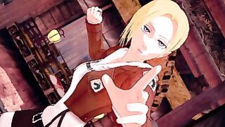 Attack On Titans Hentai – Annie Boobs And Cumming Outside – Hentai 3D + POV