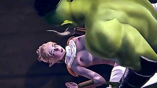 Orc Cumshot On The Body Of A Cute Elf