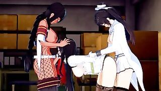 Azur Lane Ring Gagged Atago Facefucked By Takao And South Dakota