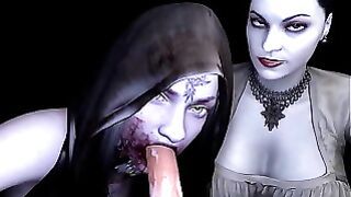 Lady Dimitrascu Double Blowjob: Resident Evil Porn Parody