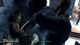 Tough With A Beauty In A Red Dress From Bandits. Fallout Threesome