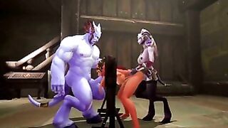 Redhead Elf Has Bsdm Threesome Sex In A Dungeon Warcraft Parody