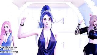 MMD Stellar – Vibrato Ahri Seraphine Kaisa Kda League Of Legends Hot Kpop Dance Erotic 4K 60Fps