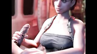 Jill Valentine Hentai – Handjob Black Nails