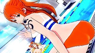 Nojiko Nami One Piece Gets Destroyed At The Beach – Hentai 3D + POV