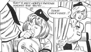 2D Comic Stewardess has a threesome