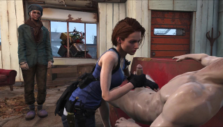 Fallout 4 Jill Valentine gets a rough face fucking