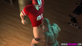 3D muscular gay guys fucking athletic sports stars