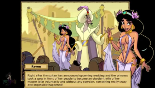 Princess Jasmine turns into a slut in this sex game walkthrough