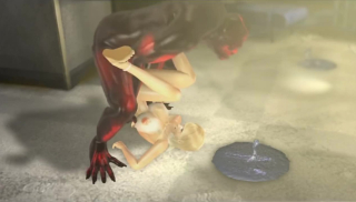 Animated 3D Space alien is having sex with a blonde human girl
