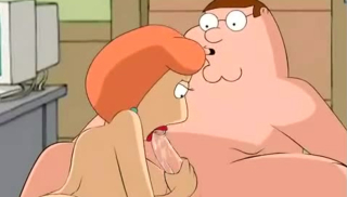 Peter Griffin is getting some really good head from his wife Lois Griffin in this family guy parody