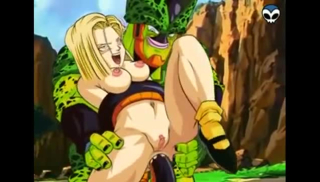 Dragon ball - Android 18 and Cell have rough anal sex