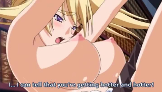 Busty anime blonde gets her wet pussy pounded in the school library